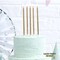 24 Pieces Birthday Party Long Thin Cake Candles Metallic Birthday Candles in Holders for Birthday Cakes Decorations, Champagne Gold by Lucky Party